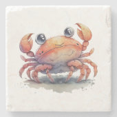 Cute Crab Stone Onderzetter (Voorkant)