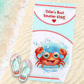 Cute Crab Summer Vacation name Girl Strandlaken