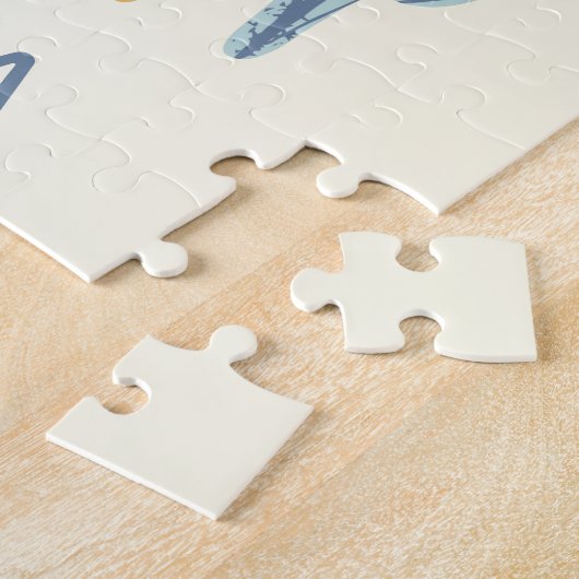 Cute Crab Underwater Shells Pastel Aangepaste naam Legpuzzel (Zijkant)