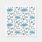 Cute Crab Zee Animals Tekent Pattern Boy Birthday Servet (Voorkant)