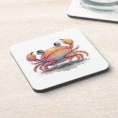 Cute Crabe Dessous de verre en plastique dur (Côté gauche)