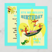 Cute Crawfish Alligator Pirogue Birthday Kaart (Voorkant / Achterkant)