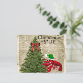 Cute Crawfish Het is Kerstmis Y'all Briefkaart (Staand voorkant)