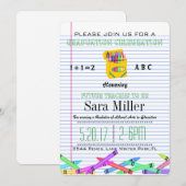 Cute Crayola Enseignant Graduation Invitation (Devant / Derrière)