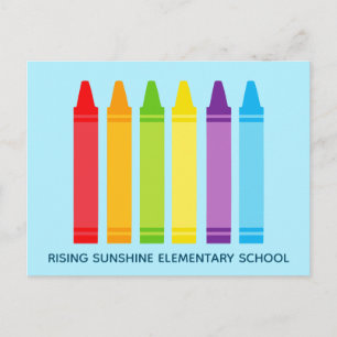 Cute Crayon Elementaire School of Daycare Custom Briefkaart