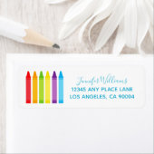Cute Crayon Elementary Teacher Custom Etiket (Insitu)