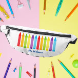 Cute Crayon Enseignant sur mesure<br><div class="desc">Un beau cadeau de la Semaine d'appréciation de l'enseignant ou de la fin de l'année pour un cours de jardin d'enfants à donner à leur enseignant de l'école primaire. Personnalisé avec son nom sous un adorable arc-en-ciel de crayons. Un adorable pack de mamie pour un enseignant d'école maternelle avec un...</div>