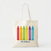Cute Crayon Kindergarten School Monogram Tote Bag (Voorkant)