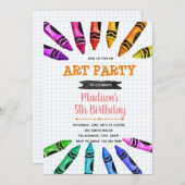 Cute crayon soirée invitation (Devant / Derrière)