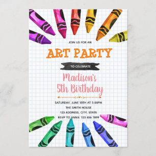 Cute crayon soirée invitation