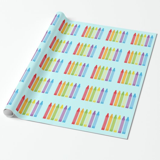 Cute Crayon Wrapping Paper Cadeaupapier (Uitgerold)