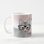 Cute Crazy Chat Lady Mug personnalisée (Gauche)