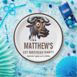 Cute Crazy Cheetah Farm Theme 1st Birthday Papieren Bordje