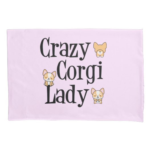Cute Crazy Corgi Lady Pink Kussensloop (Voorkant)