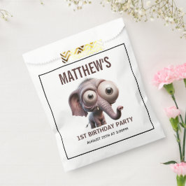 Cute Crazy elephant Farm Theme 1st Birthday Bedankzakje