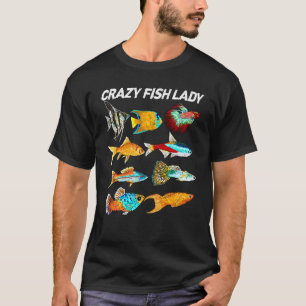 Cute Crazy Fish Lady, Fish Mam Aquarium Pet Fish I T-shirt