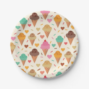 Cute Cream Cone-patroon — Papierbladen overvullen Papieren Bordje