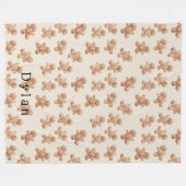 Cute Cream Gingerbread Cookies Fleece Deken (Voorkant (Horizontaal))