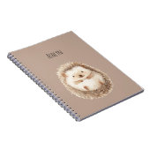 Cute Cream Hedgehog Notitieboek (Rechterzijde)