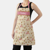 Cute Cream Pink Gingerbrood Candy Canes Apron Schort (Insitu)