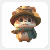 Cute creature vierkante sticker (Voorkant)