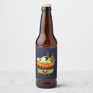 Cute & Creepy Halloween Cupcake Bier Etiket