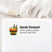 Cute & Creepy Halloween Cupcake met Big Eyeball Etiket (Insitu)