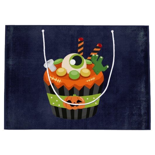 Cute & Creepy Halloween Cupcake met Big Eyeball Groot Cadeauzakje (Voorkant)