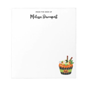 Cute & Creepy Halloween Cupcake met Big Eyeball Notitieblok