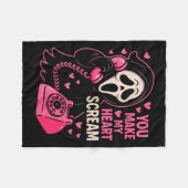Cute Creepy Horror Make My Heart Scream Valentine’ Fleece Deken (Voorkant (Horizontaal))