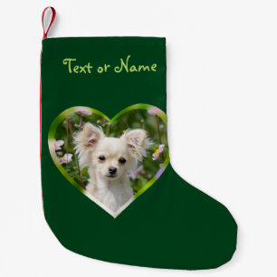 Cute crème Chihuahua Dog Puppy Pet Heart - Naam Kleine Kerstsok