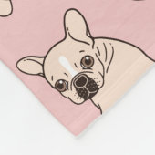 Cute crème Frenchie heeft wat liefde nodig Fleece Deken (Hoek)