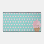 Cute Crème glacée Polka Motif Fille Bureau Mat (Recto)