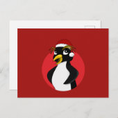 Cute crested pinguin kerstcartoon Briefkaart (Voorkant / Achterkant)