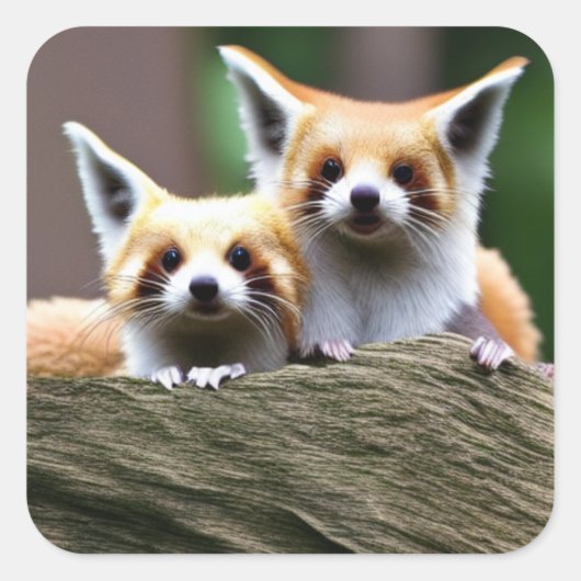 Cute Critter 2 Vierkante Sticker (Voorkant)