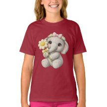 Cute Crochet Elephant Girl with Flower – Gift idea