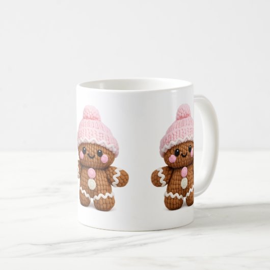 Cute Crochet Gingerbread Mug Cake Character Coffee (Devant droit)