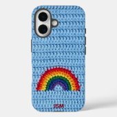 Cute Crochet Rainbow Custom Initials Monogram   Case-Mate iPhone Case (Achterkant)