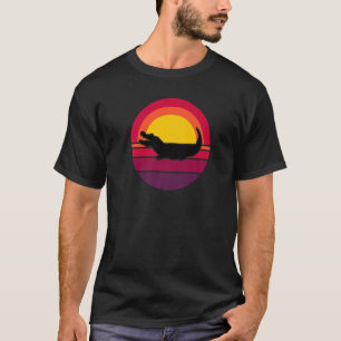 Cute Crocodile Alligator Retro Sunset Lover Reptil T-shirt
