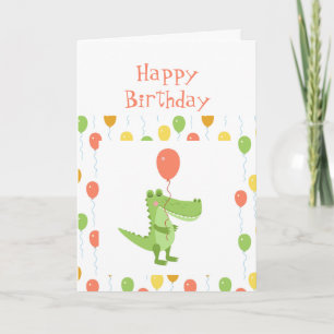 Cute Crocodile Fun Animal Kinderen van 12 jaar Kaart