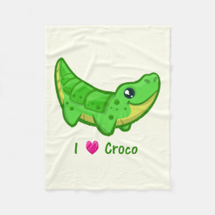 Cute crocodile love kawaii cartoon kinder fleece deken
