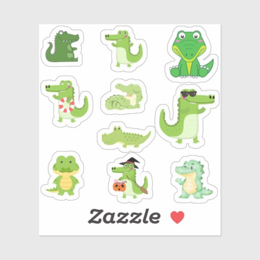 Cute Crocodile Stickers (Vel)