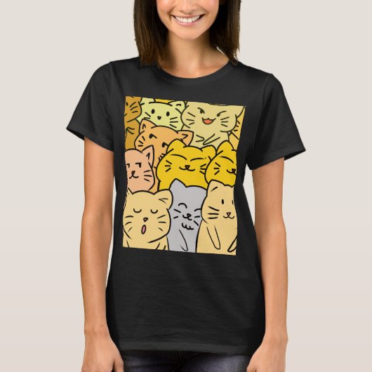 Cute Crowd Cat for Casual Wear Women’s T-Shirt (Voorkant)