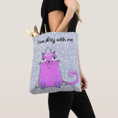 Cute cryptokitty Bella wil Canvas tas spelen (Dichtbij)