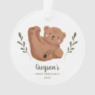 Cute Cub Bear Baby's First Christmas