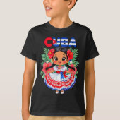 Cute Cuba Cuban Girl Traditional Dress Trocal Flow T-shirt (Voorkant)