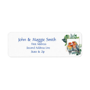 Cute Cuddling Parrot Bird, Natuur Address Label