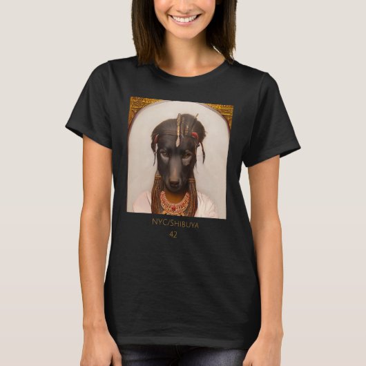 Cute cuddly   face portrait of an Ancient dog as C T-shirt (Voorkant)