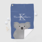 Cute Cudly Australia Baby Koala Beer Monogram Golfhanddoek (Insitu)