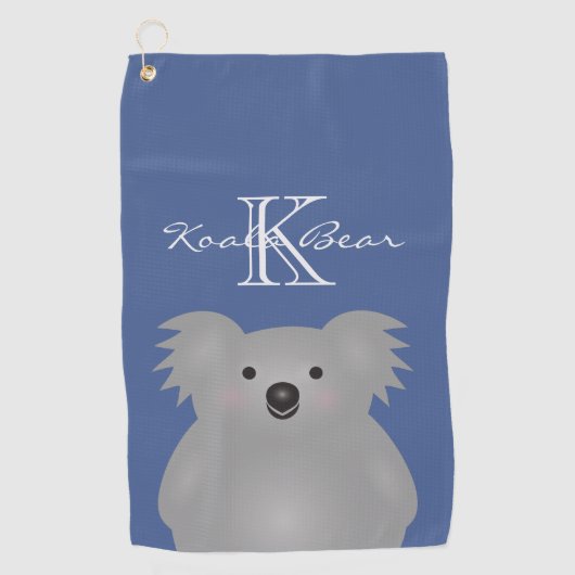 Cute Cudly Australia Baby Koala Beer Monogram Golfhanddoek (Voorkant)